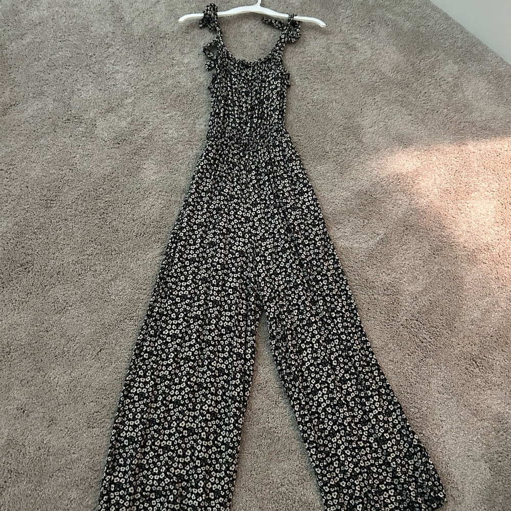 Miami Black and White Floral Jumpsuit